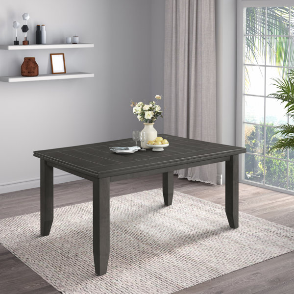 Red Barrel Studio® Dexter Dark Gray Rectangular Dining Table | Wayfair